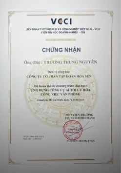 Chứng nhận VCCI về ứng dụng công cụ AI