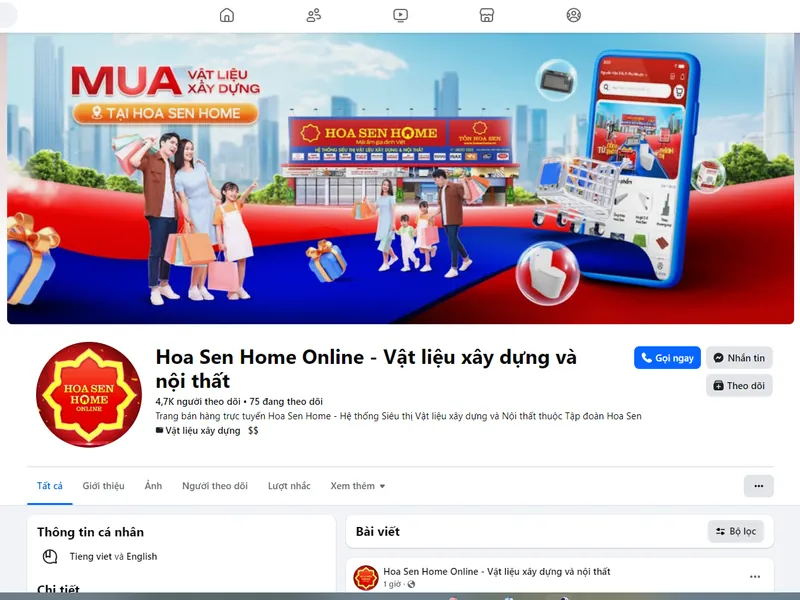 Giao diện kênh Hoa Sen Home Online